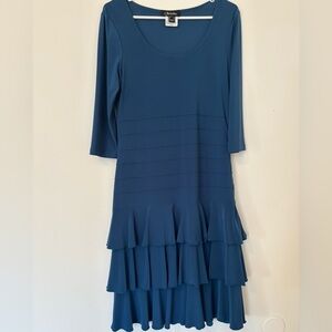 Elegant Teal Long Sleeve Dress